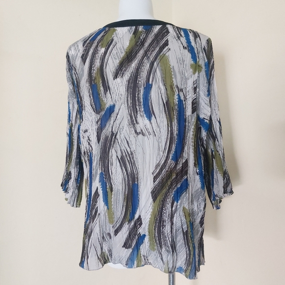 Lane Bryant Plus Size Sheer Blue Green Lightweight Cover Up Work Wear Blouse - Picture 6 of 11